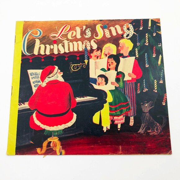 1945 Let's Sing Christmas Song Book Roger Duvoisin Buck's Store Wichita KS
